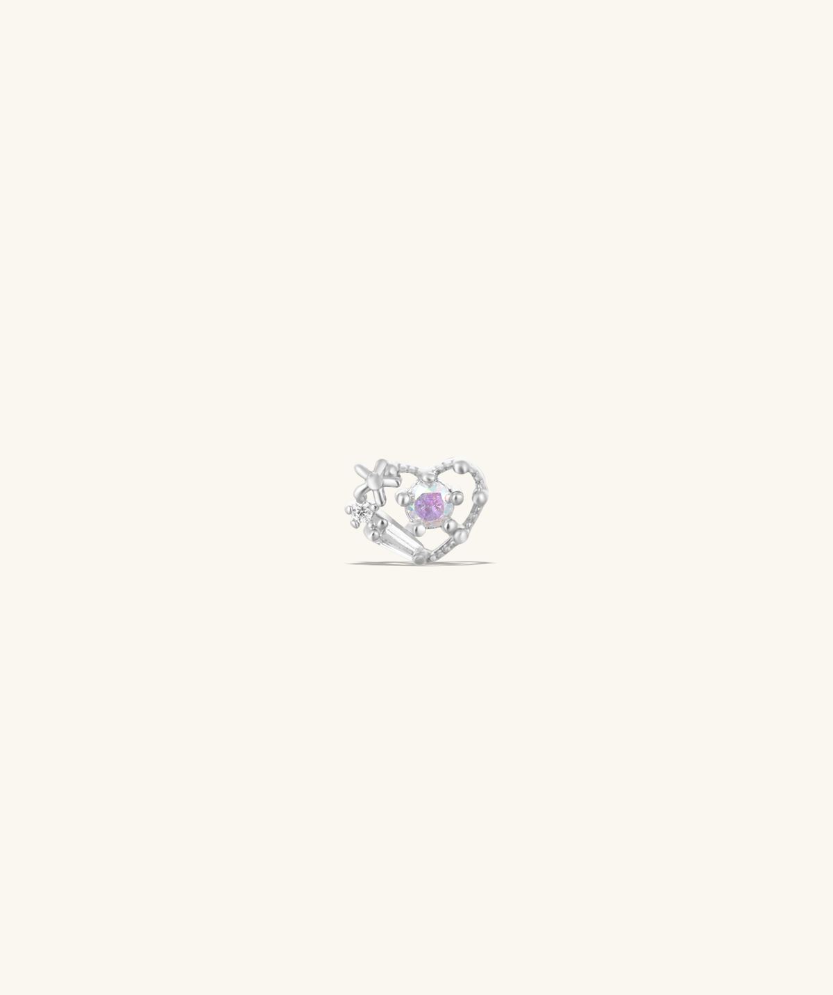 Beautiful Flower Love Stud - Stainless Steel - Upper Lobe, Helix - Oumo Jewelry