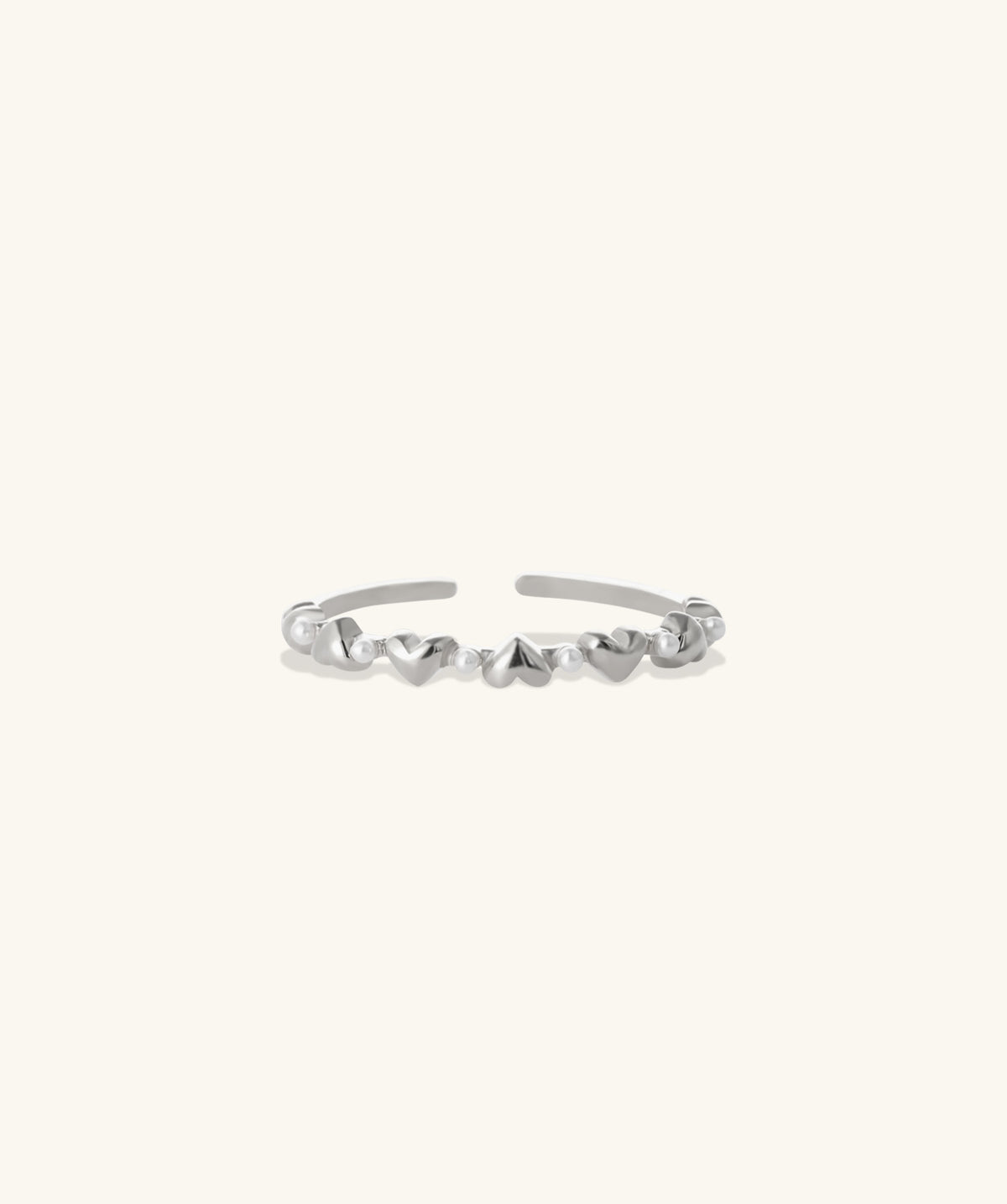 Pearly Heart Ring - Brass - Oumo Jewelry