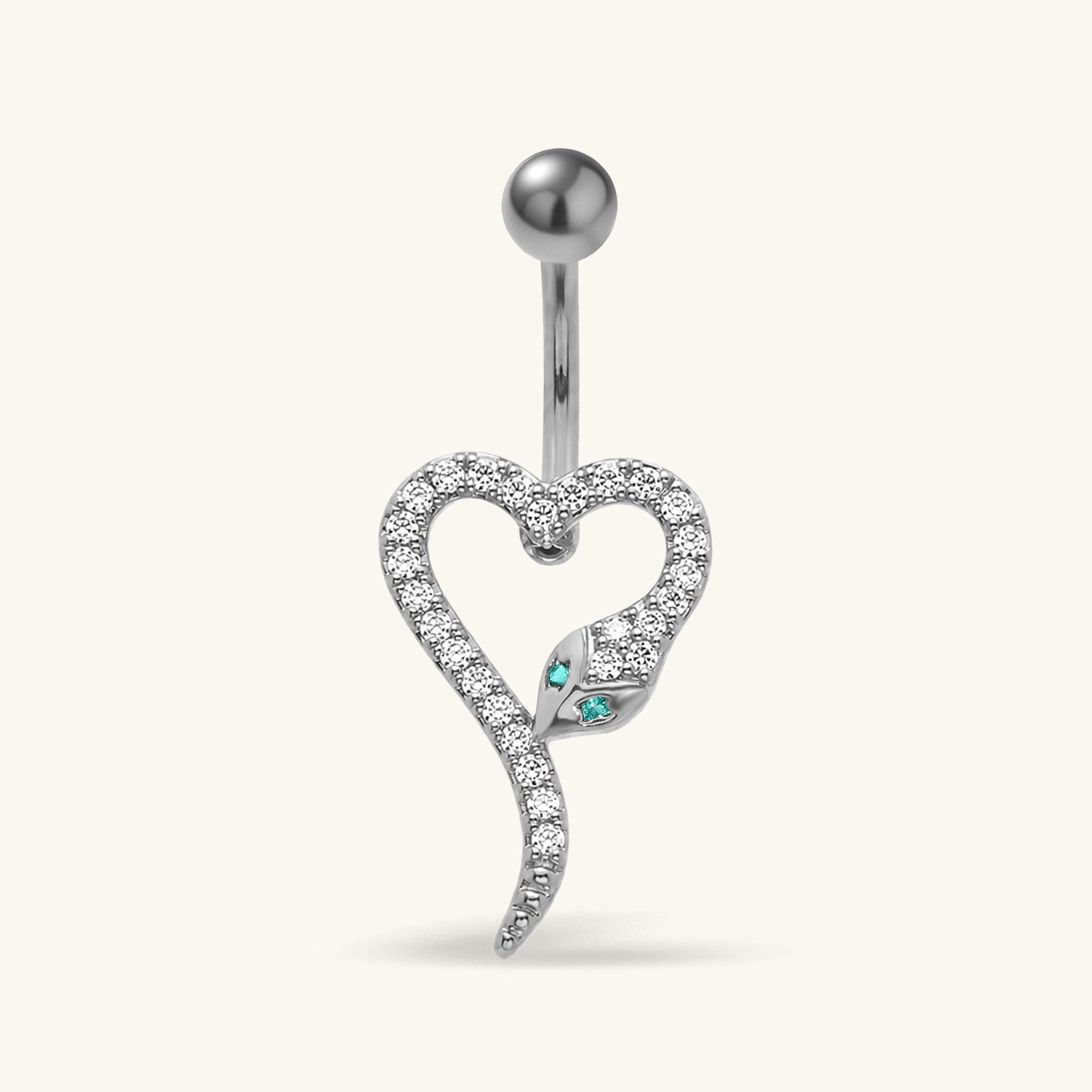 Snake CZ Belly Ring