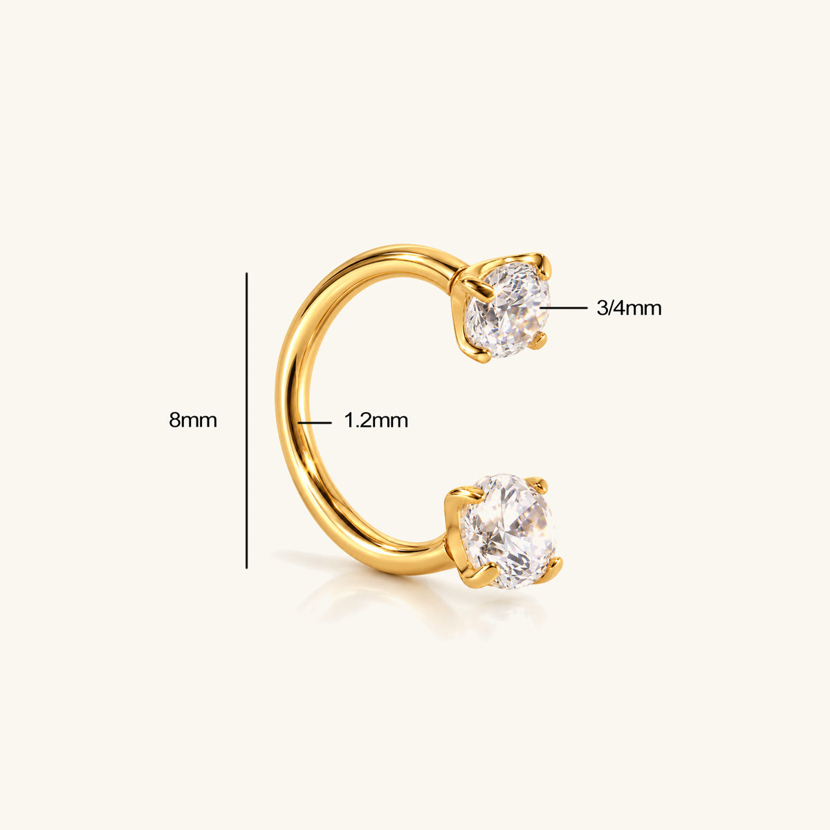 Gems Horseshoe Ring - OumoJewelry