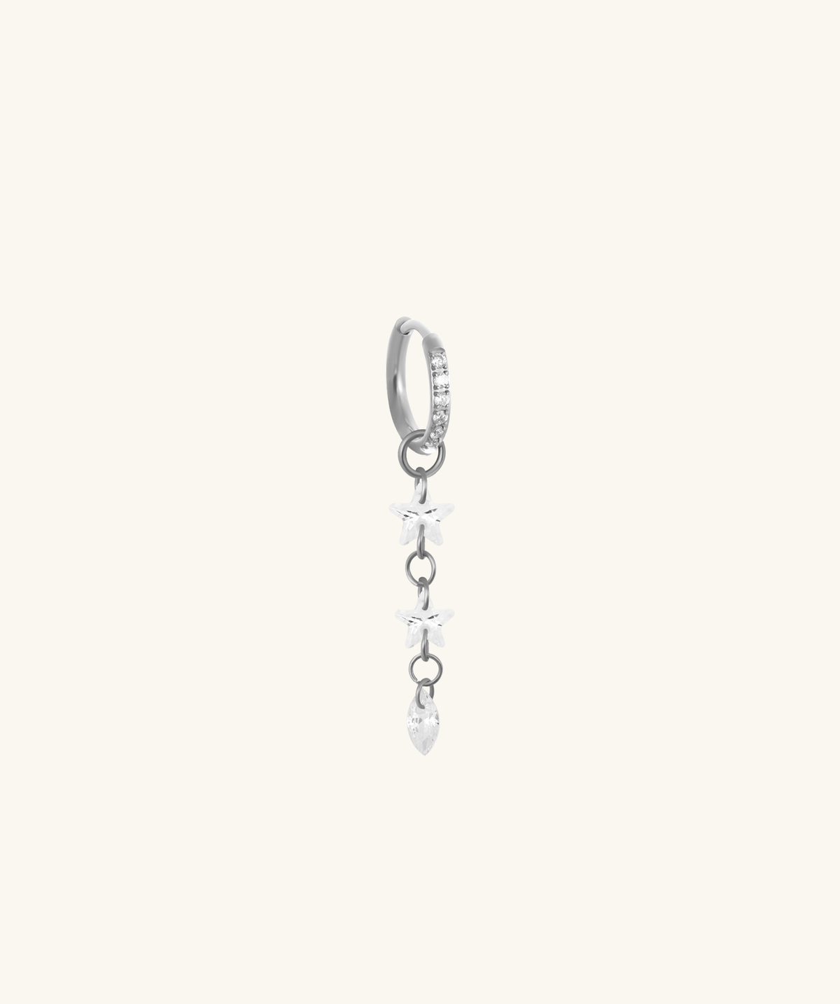 Starfall Chain Charm Hoop - Lobe, Upper Lobe - Oumo Jewelry