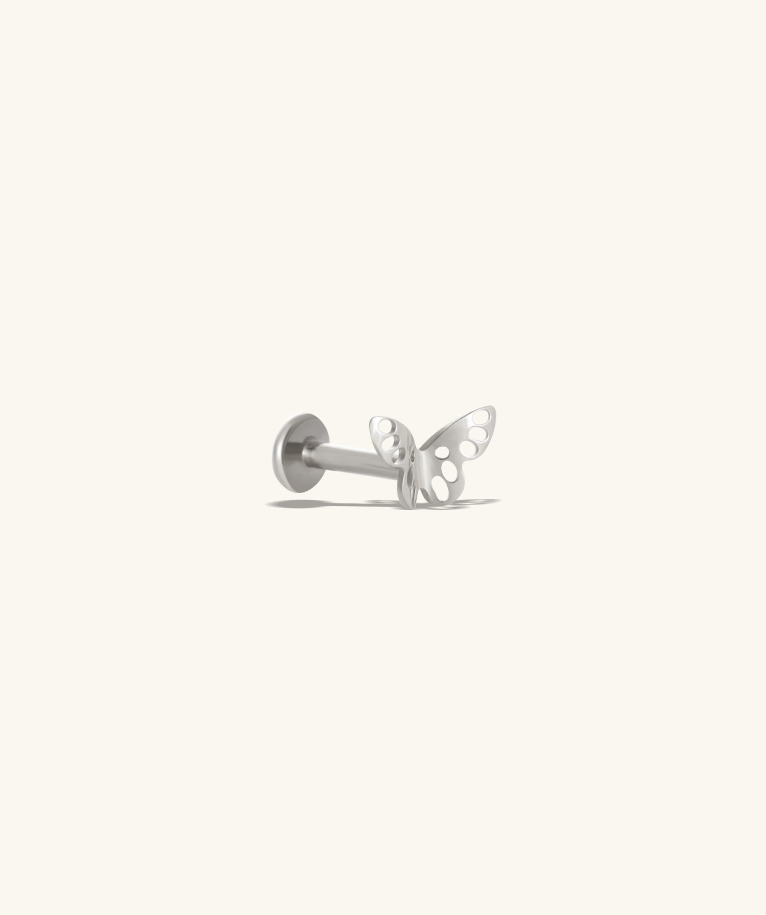 Titanium Hollow Butterfly Flatback Stud
