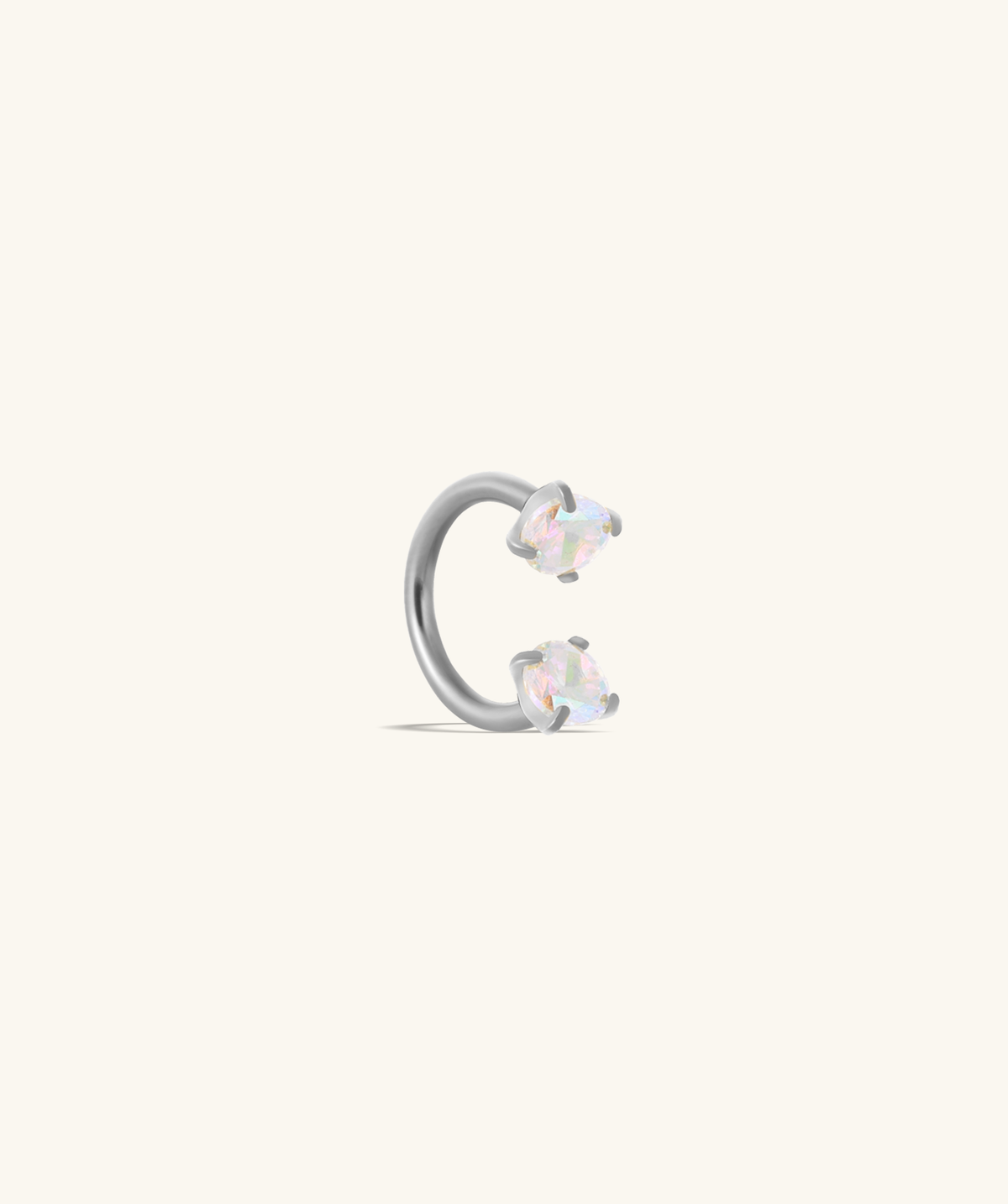 Titanium Gem Horseshoe Ring - Titanium - Helix, Upper Lobe, Forward Helix - Oumo Jewelry
