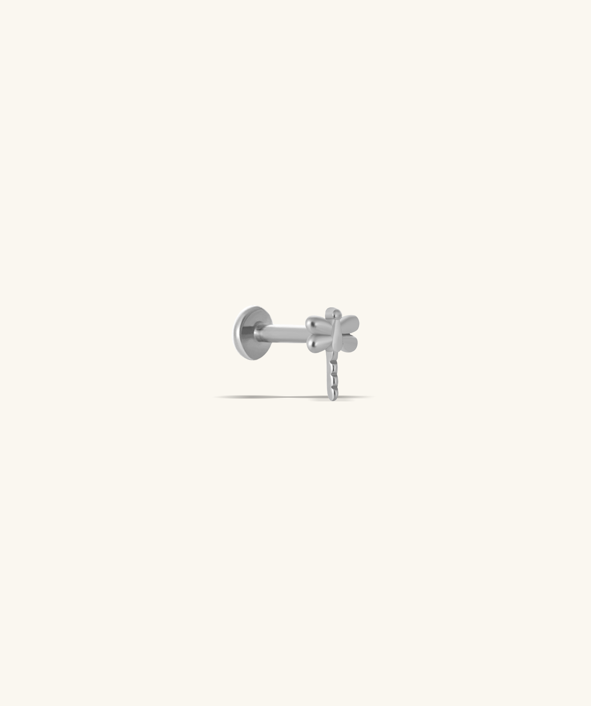Dragonfly Flatback Stud - Stainless Steel - Helix, Upper Lobe, Conch - Oumo Jewelry