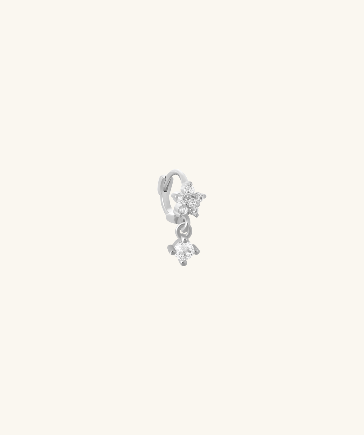 Petite Flower Helix Hoop - Brass - Helix, Upper Lobe - Oumo Jewelry