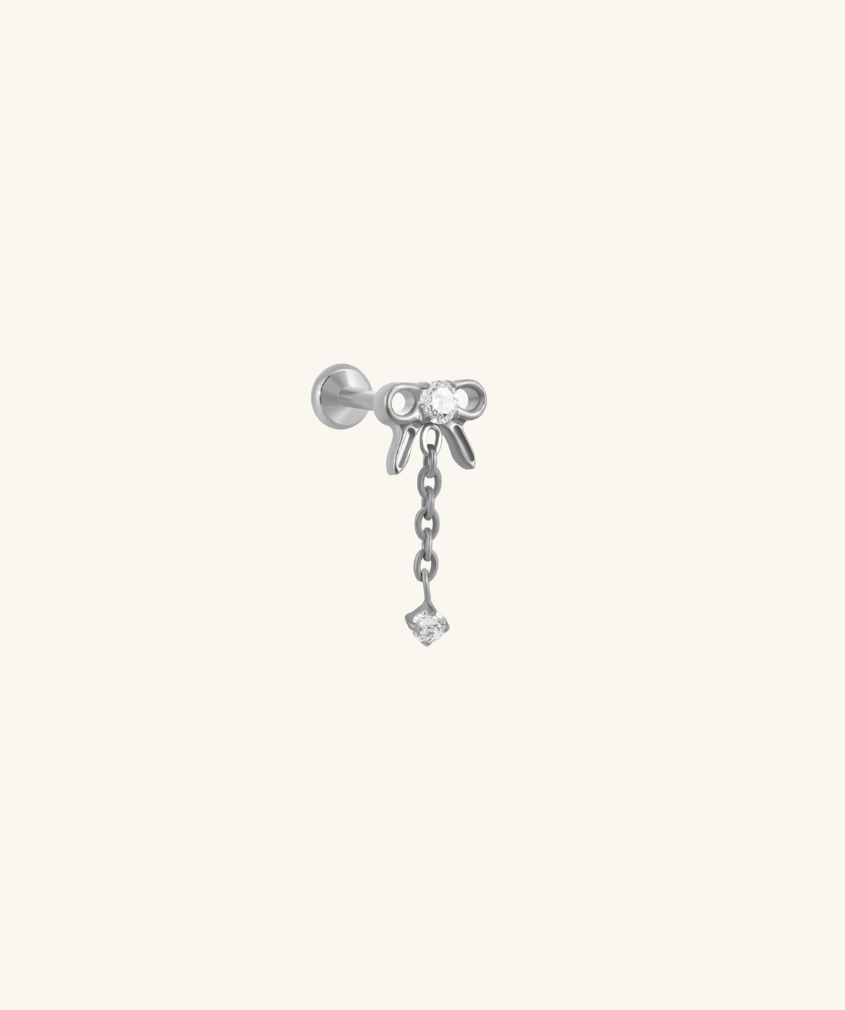 Titanium Bow Stud - Titanium - Helix, Upper Lobe, Lobe - Oumo Jewelry