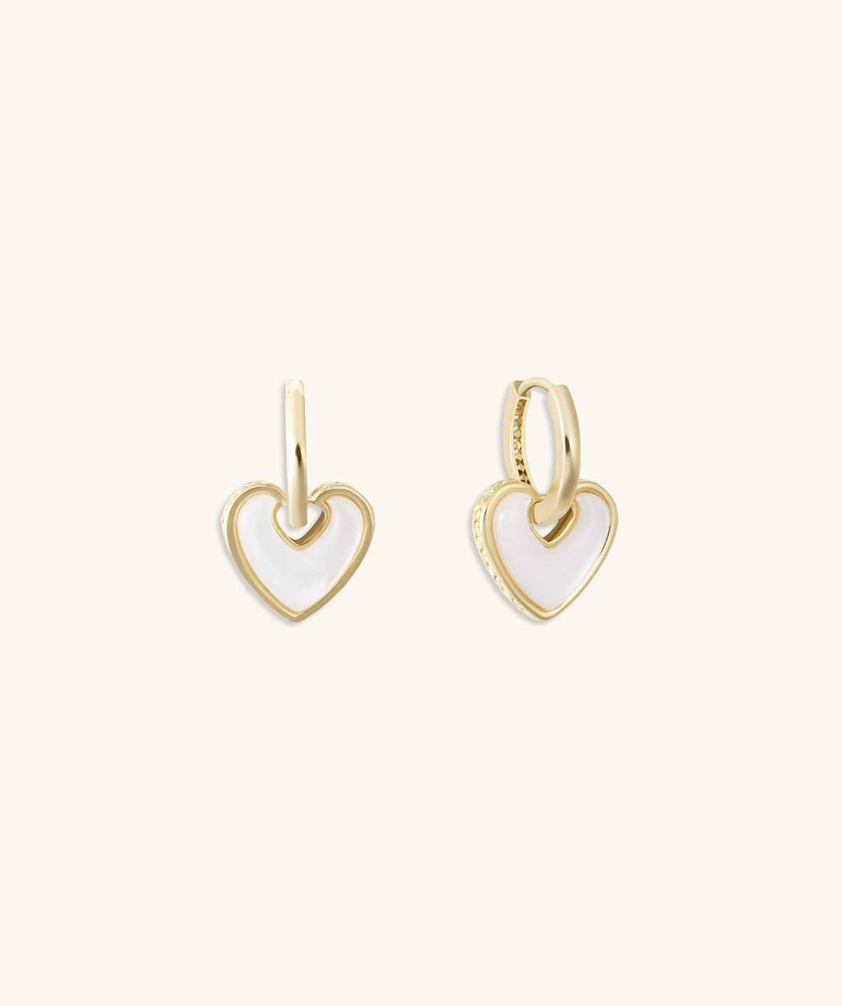 Reversible Heart Hoop - Brass - Oumo Jewelry