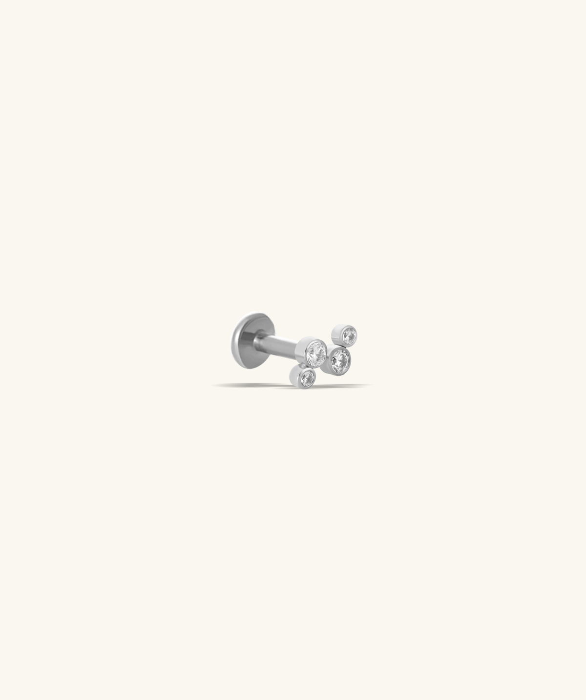Shiny Flatback Stud - Stainless Steel - Helix, Upper Lobe, Conch - Oumo Jewelry