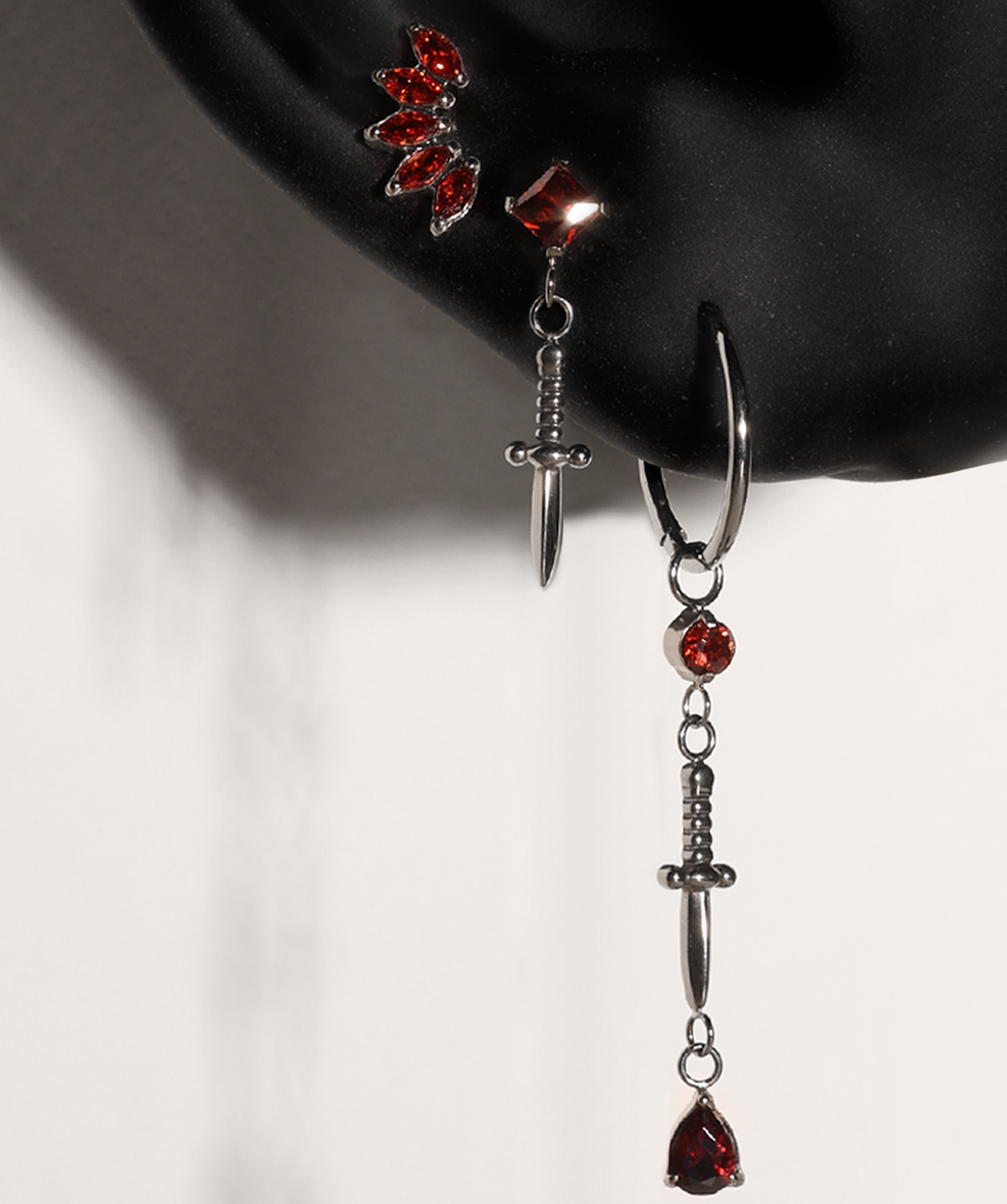 Titanium Vampire’s Kiss Set - Titanium - Oumo Jewelry