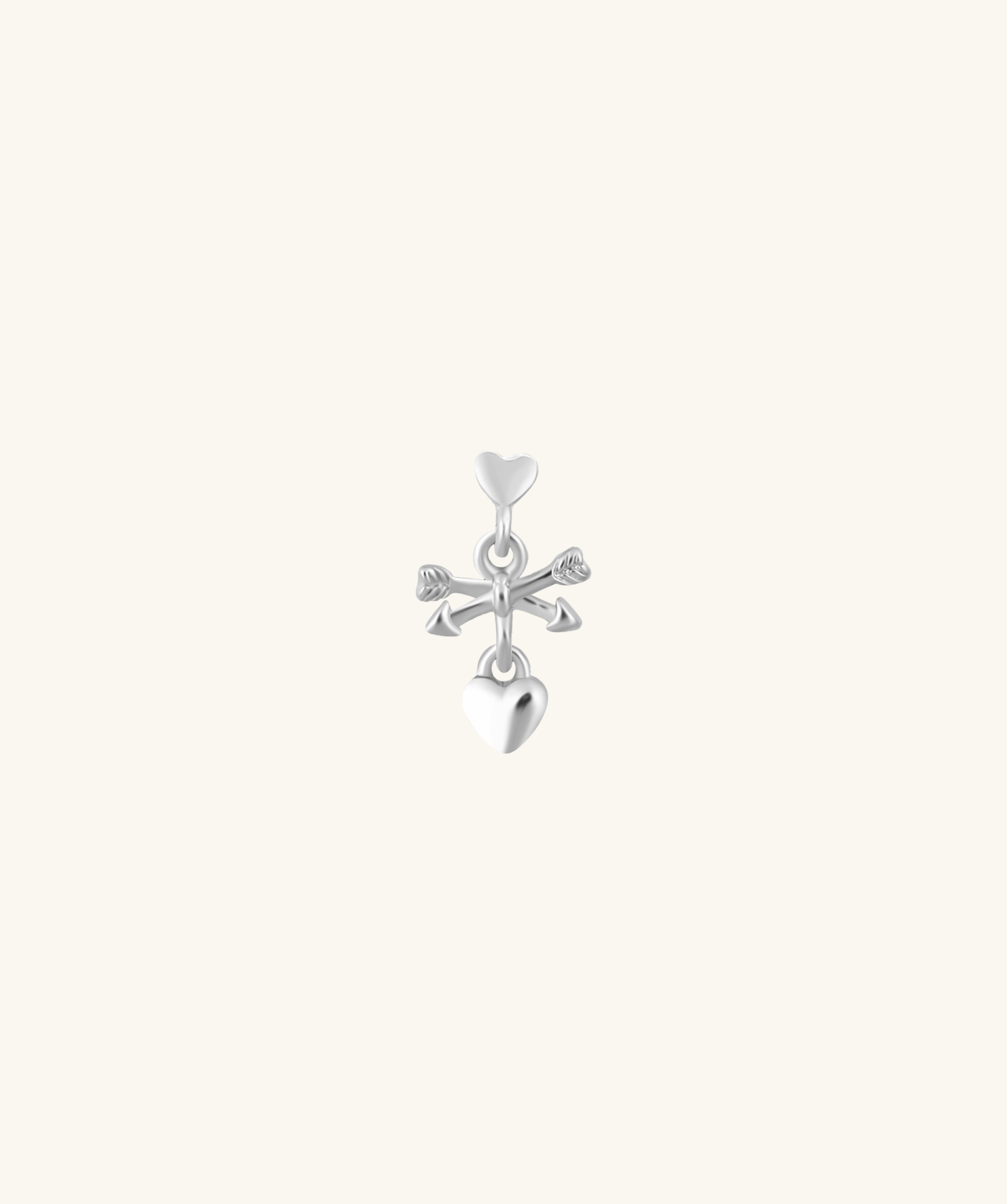 Heart Cross Drop Stud - OumoJewelry