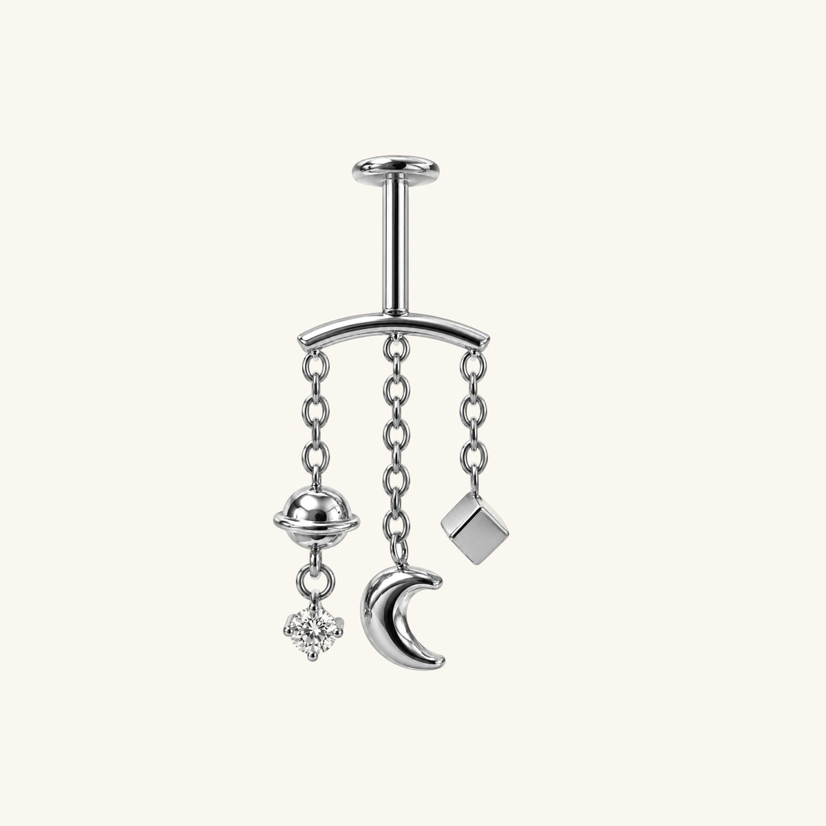 Titanium Leora Vertical Helix - OumoJewelry