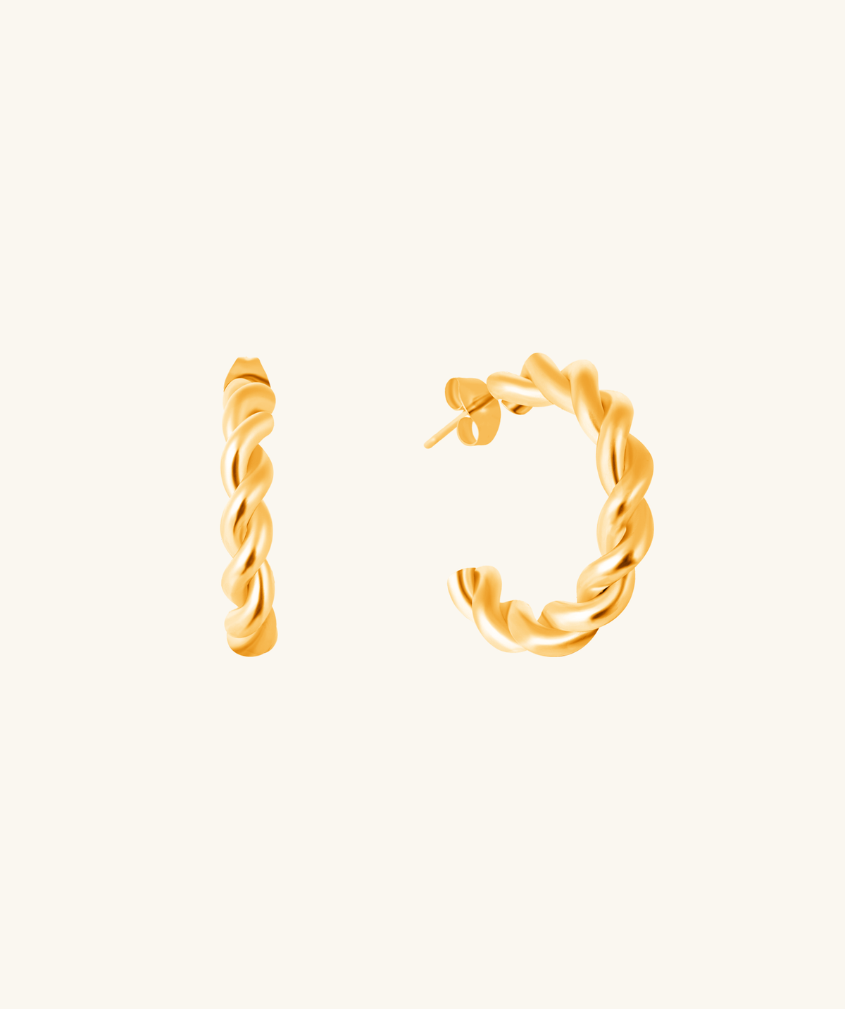 Twist Huggie Hoops - Stainless Steel - Oumo Jewelry