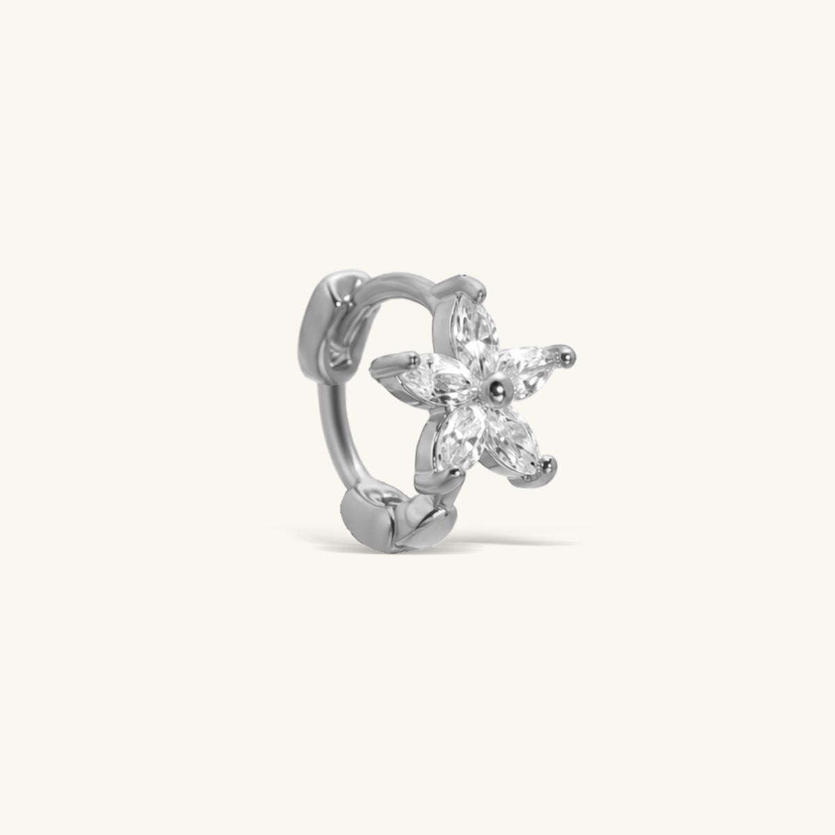 Veren Flower Hoop - Brass - Upper Lobe, Helix - Oumo Jewelry