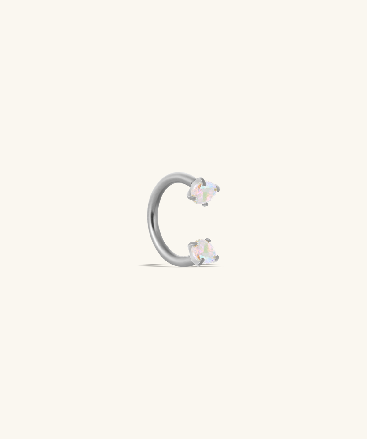 Titanium Gem Horseshoe Ring - Titanium - Helix, Upper Lobe, Forward Helix - Oumo Jewelry