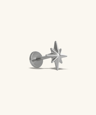 Titanium Eight-Pointed Star Flatback Stud - OumoJewelry