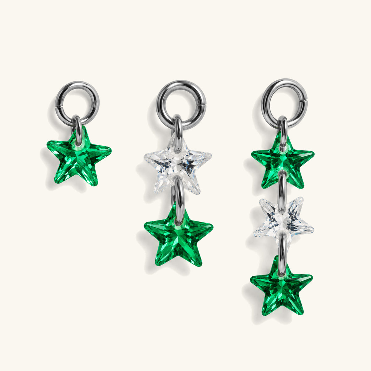 Star CZ Charm Drop Set - OumoJewelry
