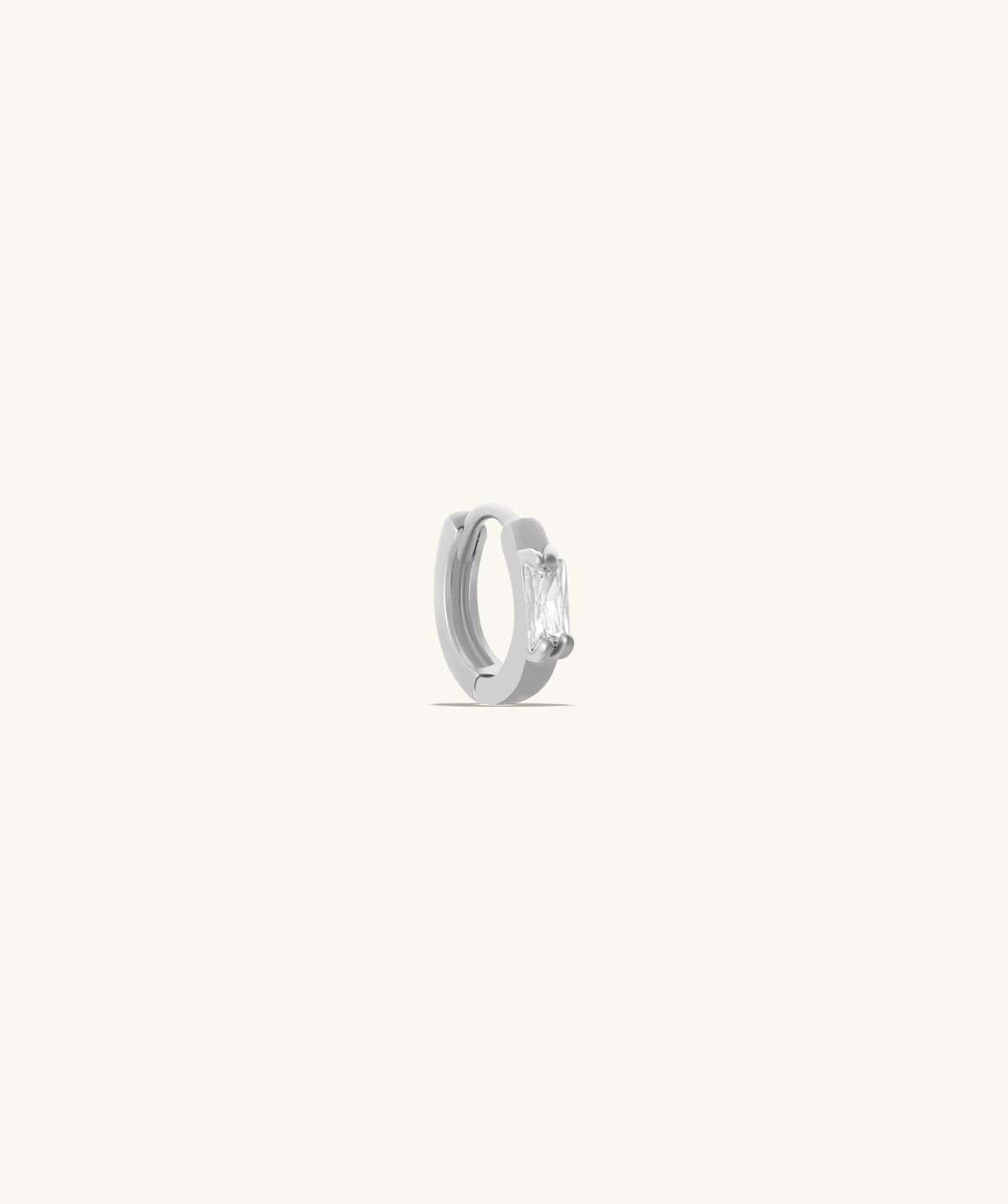 Simple Rectangular Gem Hoop - Brass - Upper Lobe, Helix - Oumo Jewelry