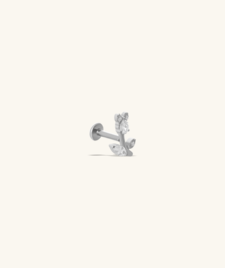 Titanium Tulip Flatback Stud