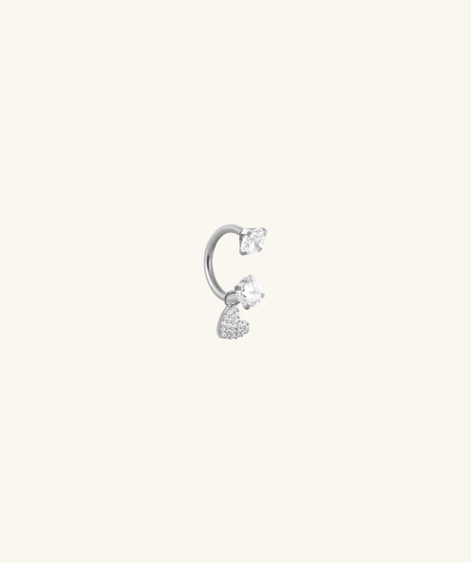 Heart Drop Horseshoe Ring - OumoJewelry