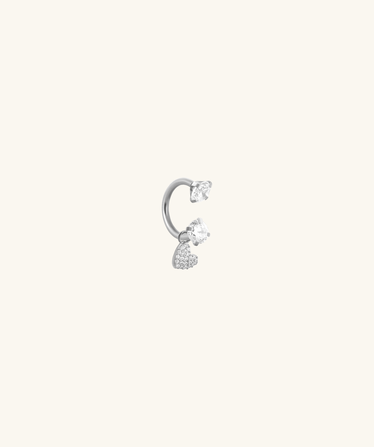 Heart Drop Horseshoe Ring - Stainless Steel - Upper Lobe, Lip - Oumo Jewelry