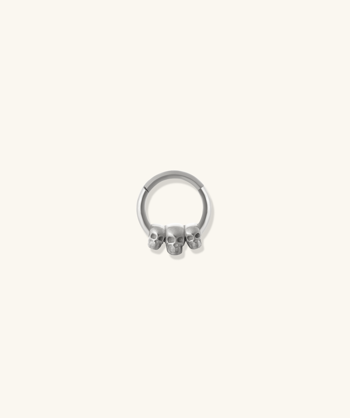 Skull Clicker Hoop - Stainless Steel - Daith, Septum - Oumo Jewelry
