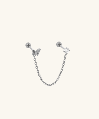 Butterfly Chain Stud - OumoJewelry