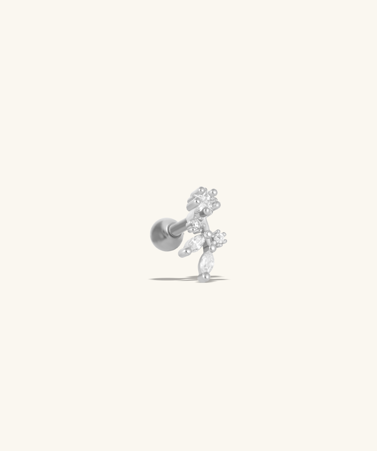 Star Leaf Stud - Stainless Steel - Upper Lobe, Helix - Oumo Jewelry