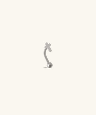 Cross Curved Barbell - OumoJewelry