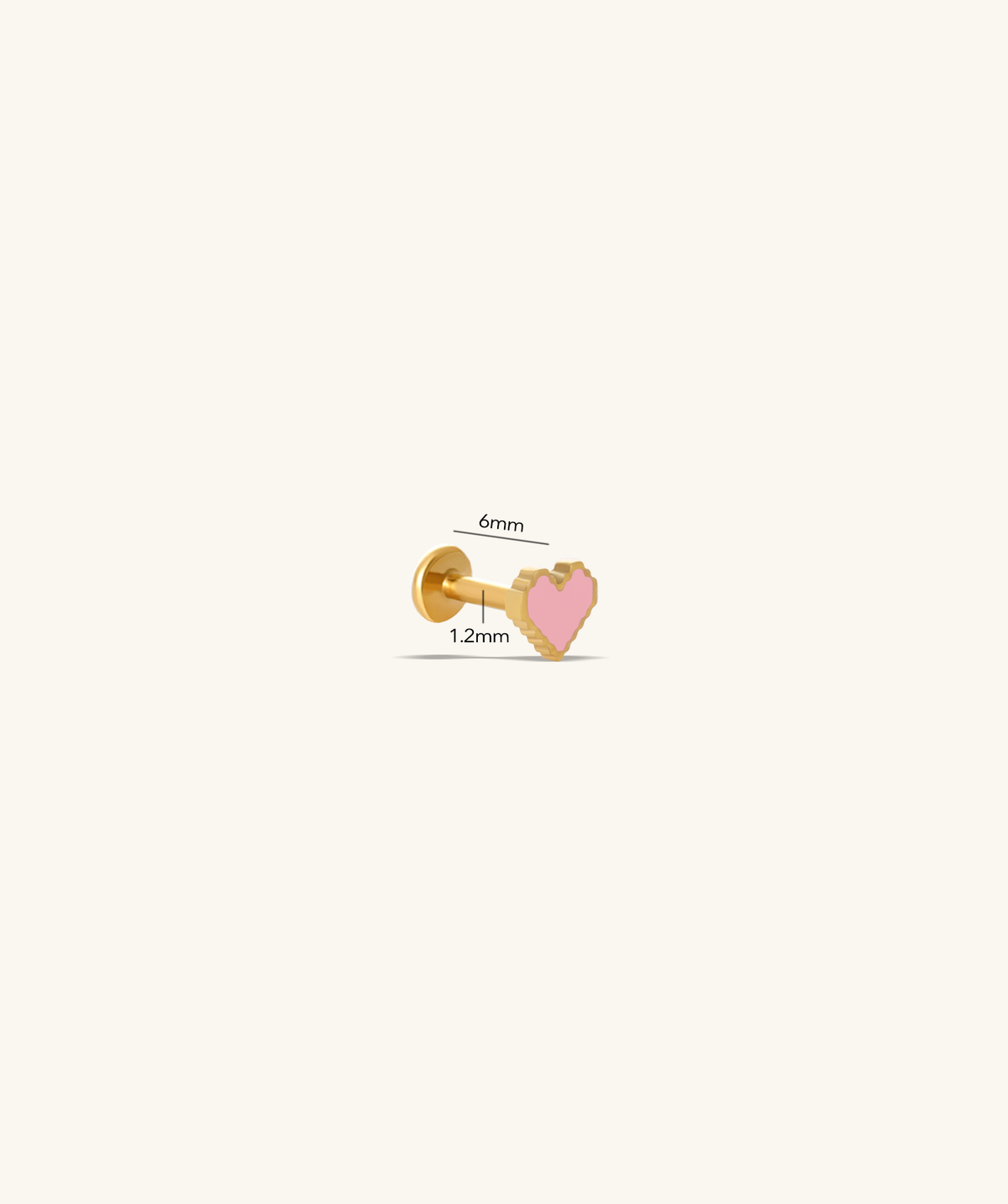 Titanium Pink Heart Stud - Titanium - Helix, Upper Lobe, Conch - Oumo Jewelry
