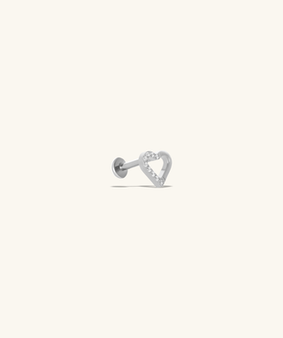 Titanium Hollow Heart Flatback Stud - OumoJewelry