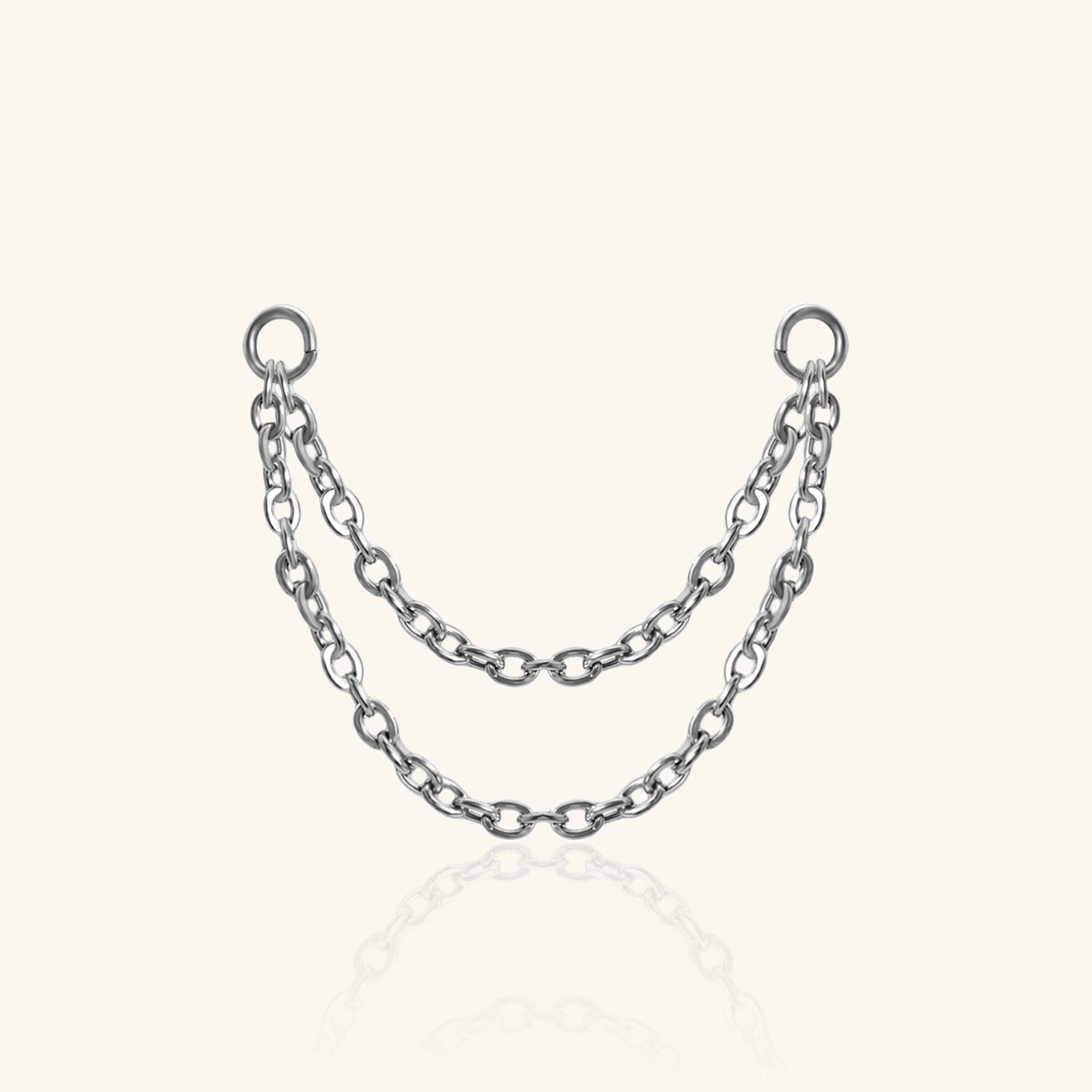 Double Chain Charm Drop - OumoJewelry