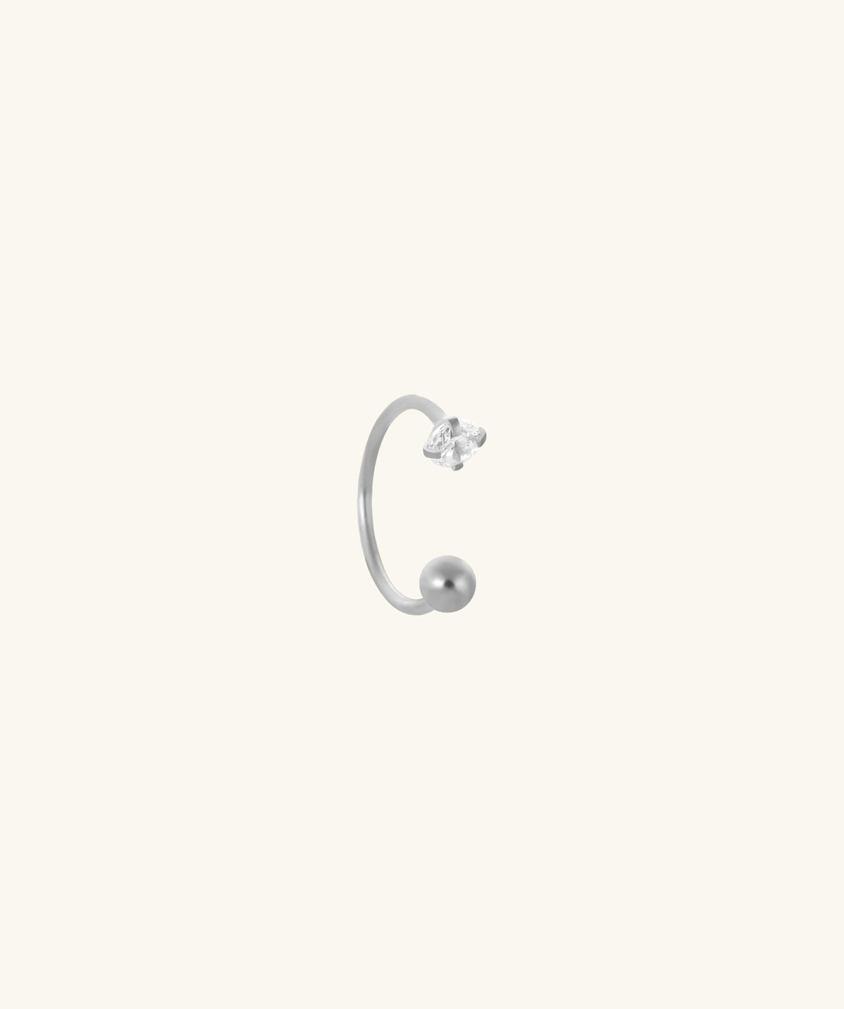 Eclat Horseshoe Ring - Stainless Steel - Upper Lobe, Helix, Forward Helix - Oumo Jewelry