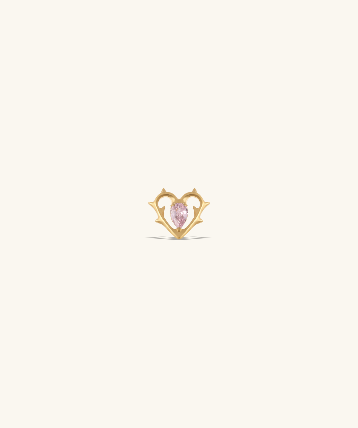 Titanium Thorn Heart Stud - Titanium - Upper Lobe, Helix, Conch - Oumo Jewelry