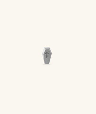 Titanium Cross Coffin Flatback Stud - OumoJewelry