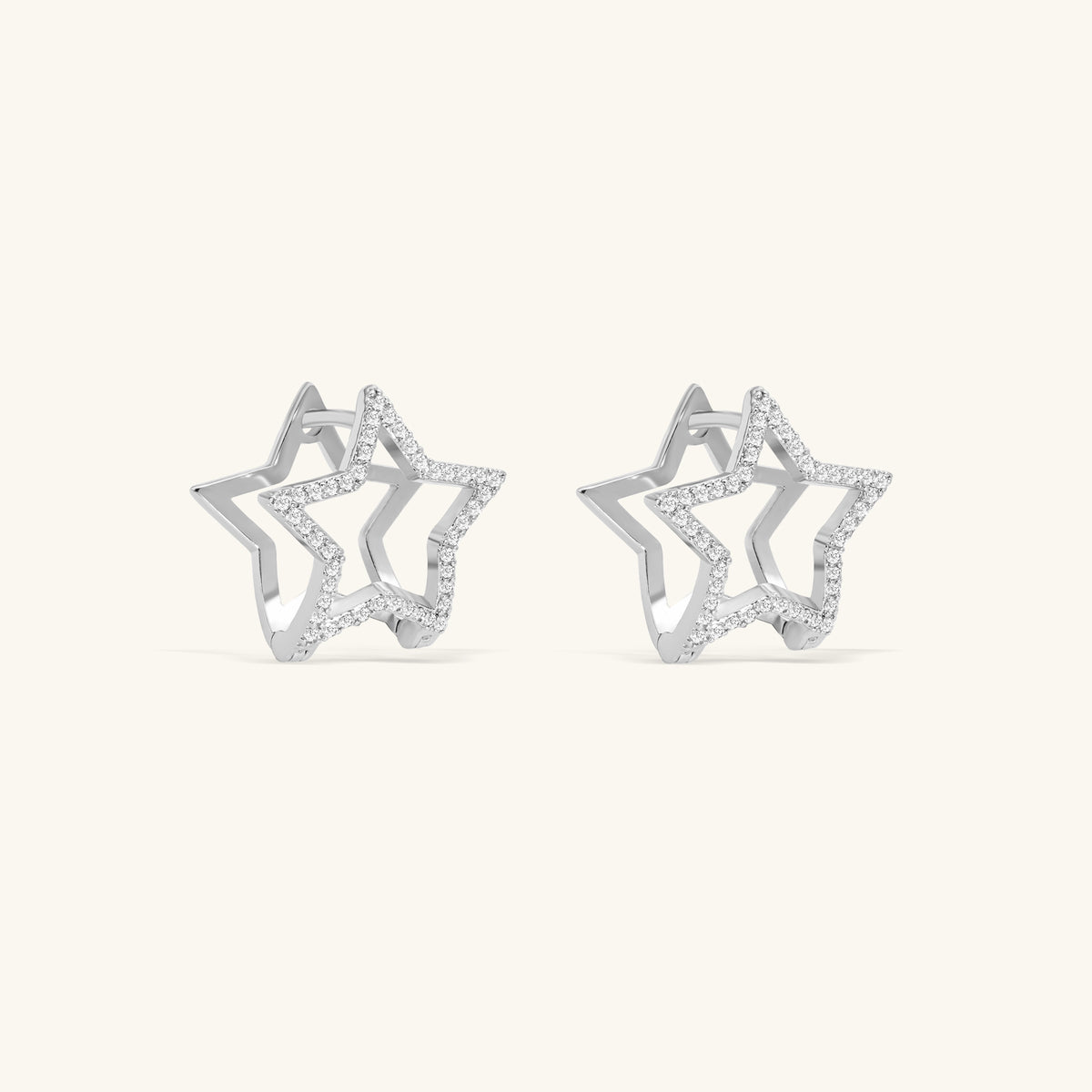 Star Hoop Earrings - Brass - Lobe - Oumo Jewelry