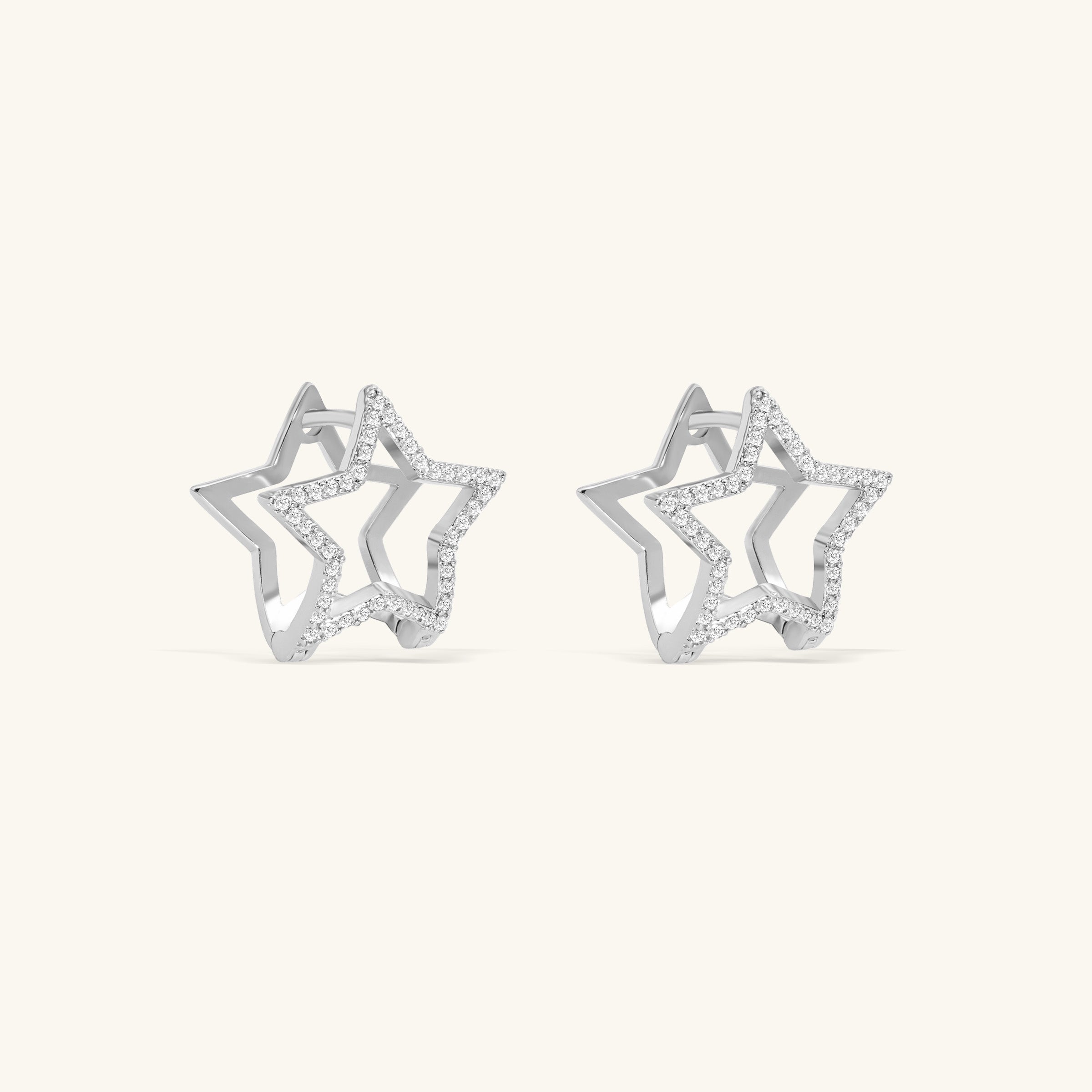 Star Hoop Earrings - OumoJewelry