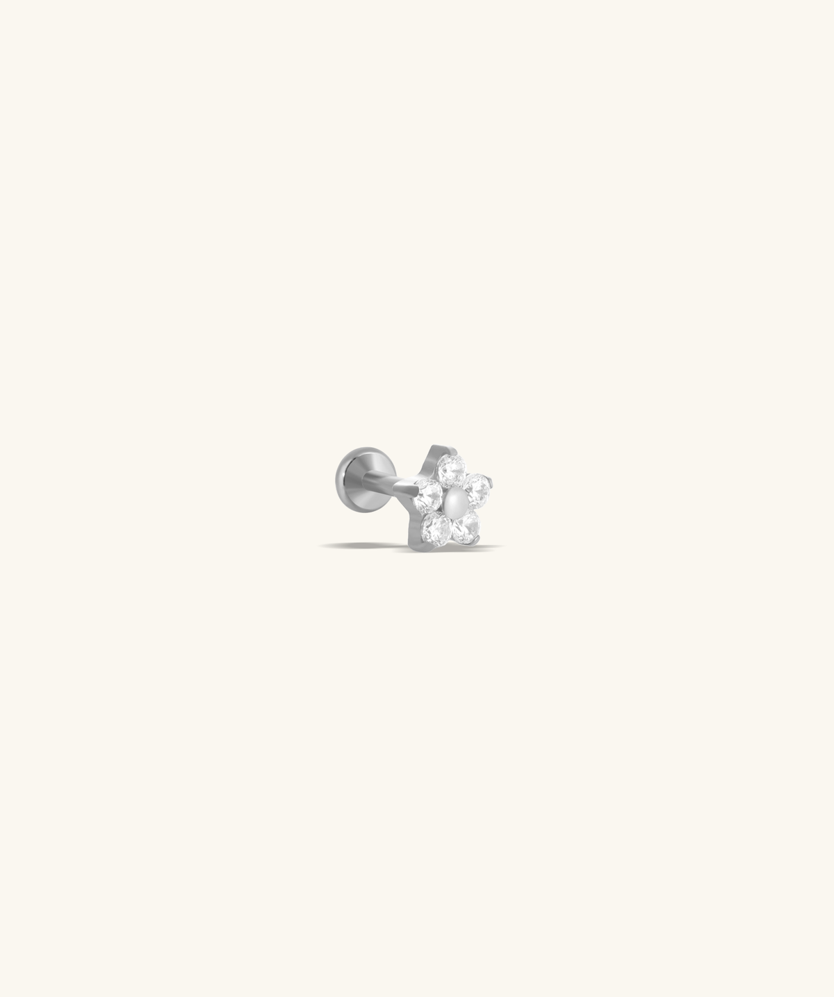 Sable Flower Stud - Stainless Steel - Helix, Upper Lobe, Conch - Oumo Jewelry