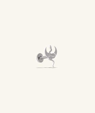 Titanium Moon Snake Flatback Stud - OumoJewelry