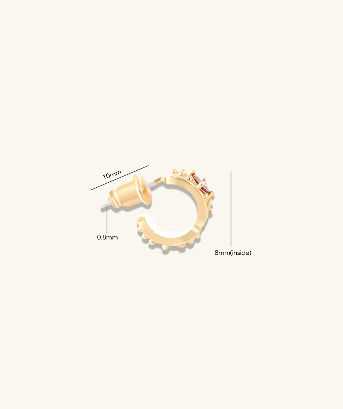 Ember Crown Hoops - Brass - Oumo Jewelry