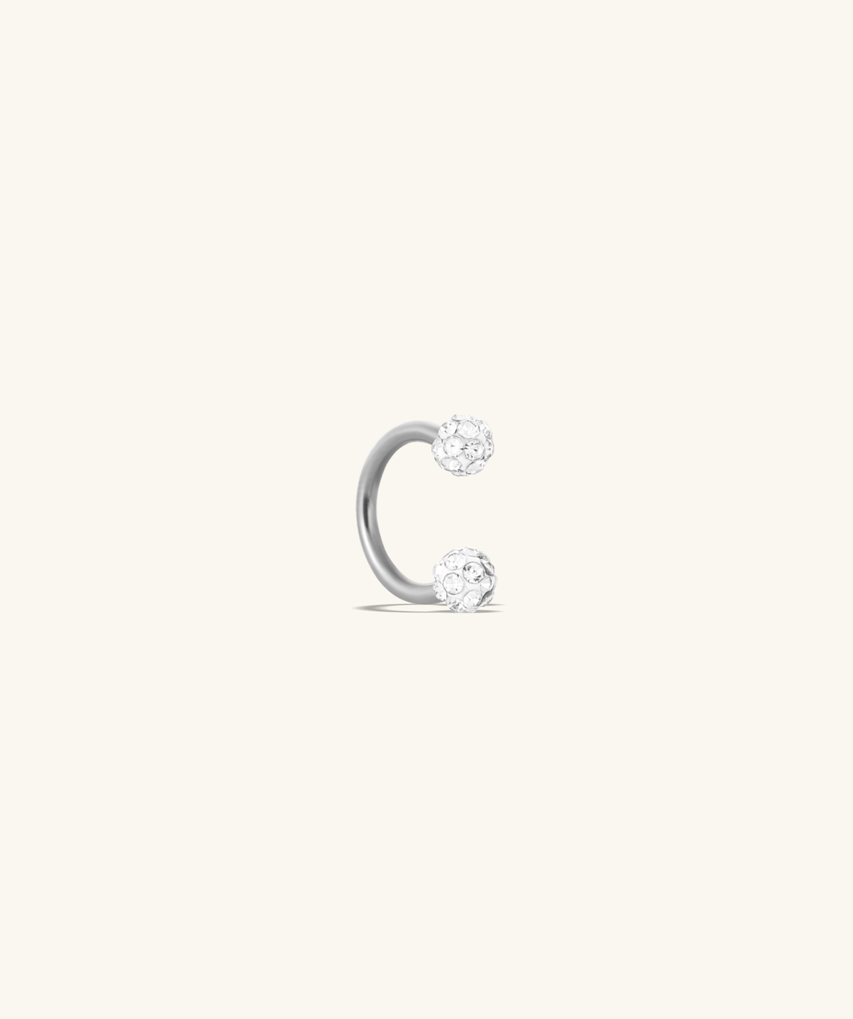 Twinkle Horseshoe Ring - Stainless Steel - Upper Lobe, Forward Helix, Conch - Oumo Jewelry