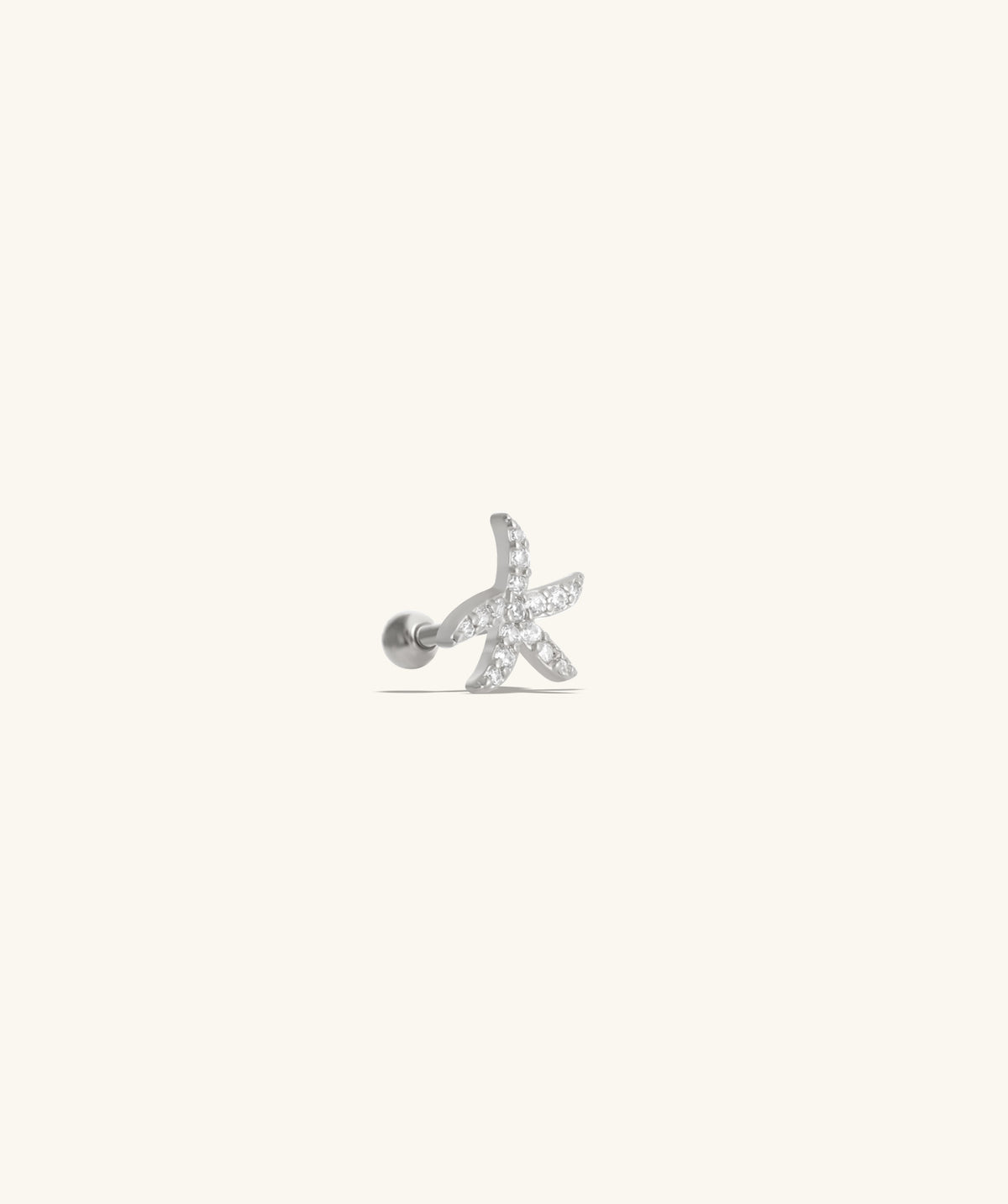 Funny Starfish Stud - Stainless Steel - Upper Lobe, Helix, Flat - Oumo Jewelry