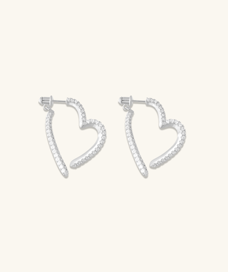 Open Heart Pavé Earrings