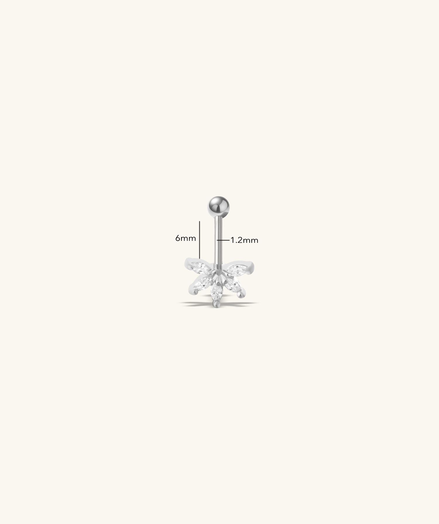 Five-Petal Flower Vertical Helix Stud - OumoJewelry