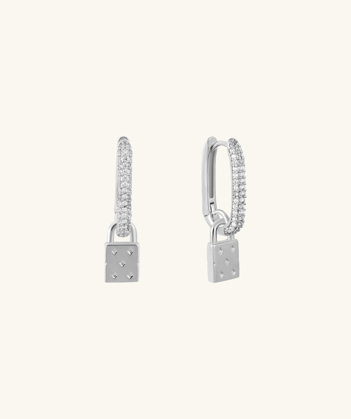 Lock Dangle Hoop - Brass - Oumo Jewelry