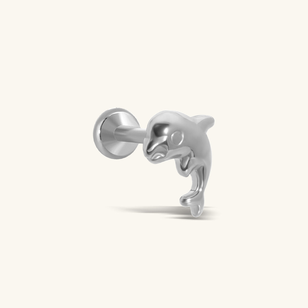 Titanium Threadless Dolphin Stud - Titanium - Helix, Upper Lobe, Conch - Oumo Jewelry