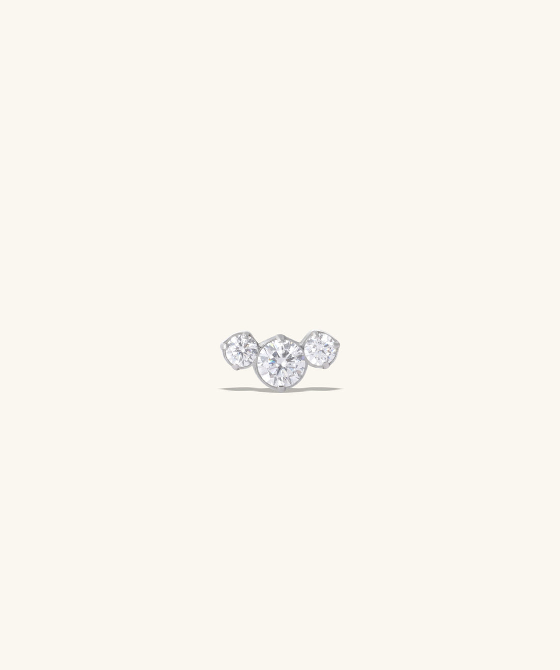 Titanium Gem Curved Flatback Stud