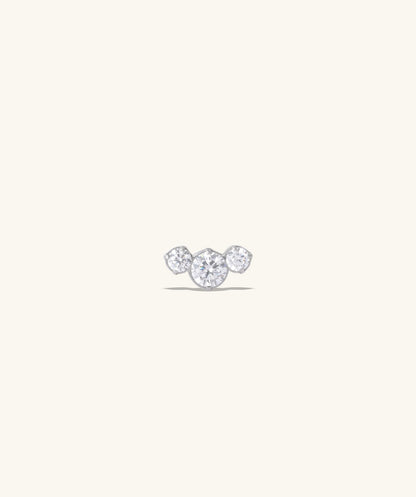 Titanium Gem Curved Flatback Stud