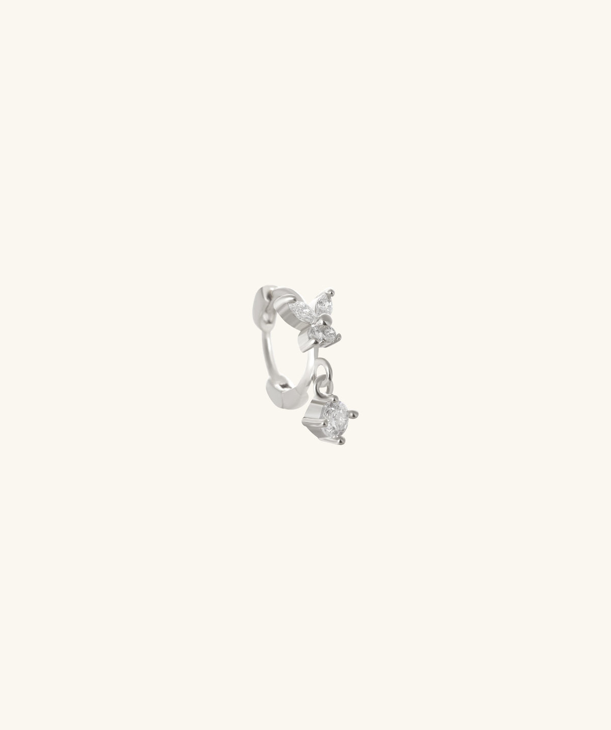 Butterfly Drop Helix Hoop - Stainless Steel - Helix, Upper Lobe - Oumo Jewelry