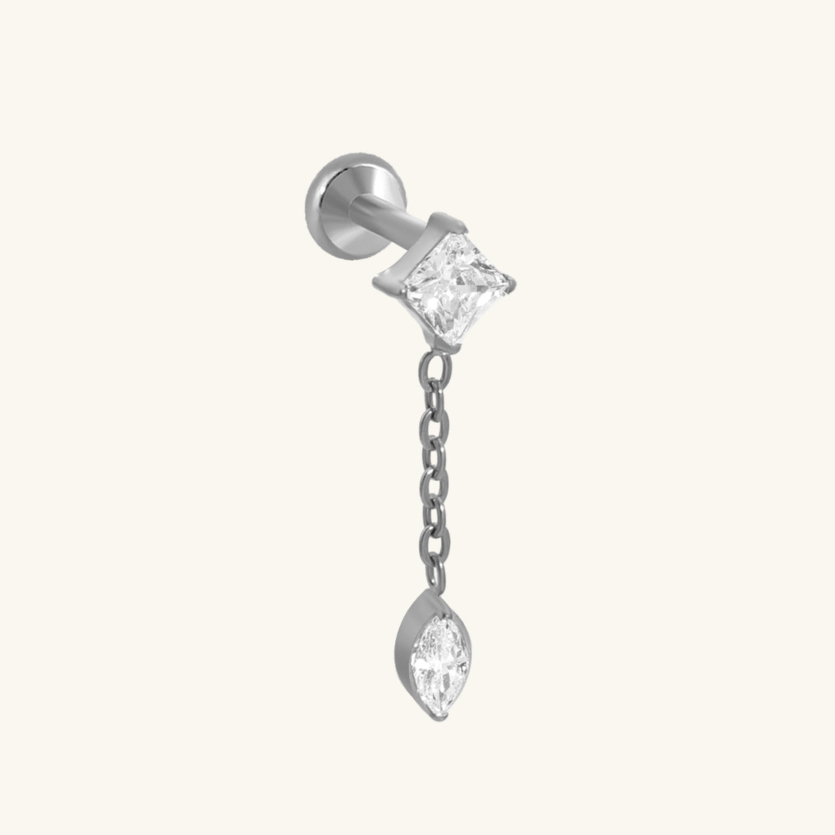 Titanium Ziven Stud - Titanium - Helix, Upper Lobe, Lobe - Oumo Jewelry