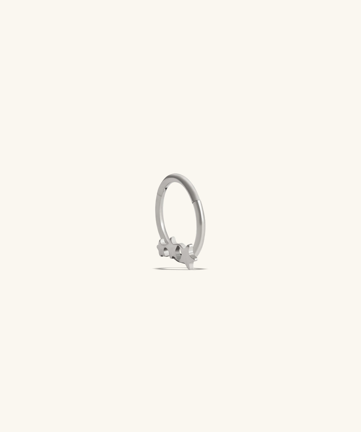 Titanium Trio Star Clicker Hoop - Titanium - Daith, Septum - Oumo Jewelry